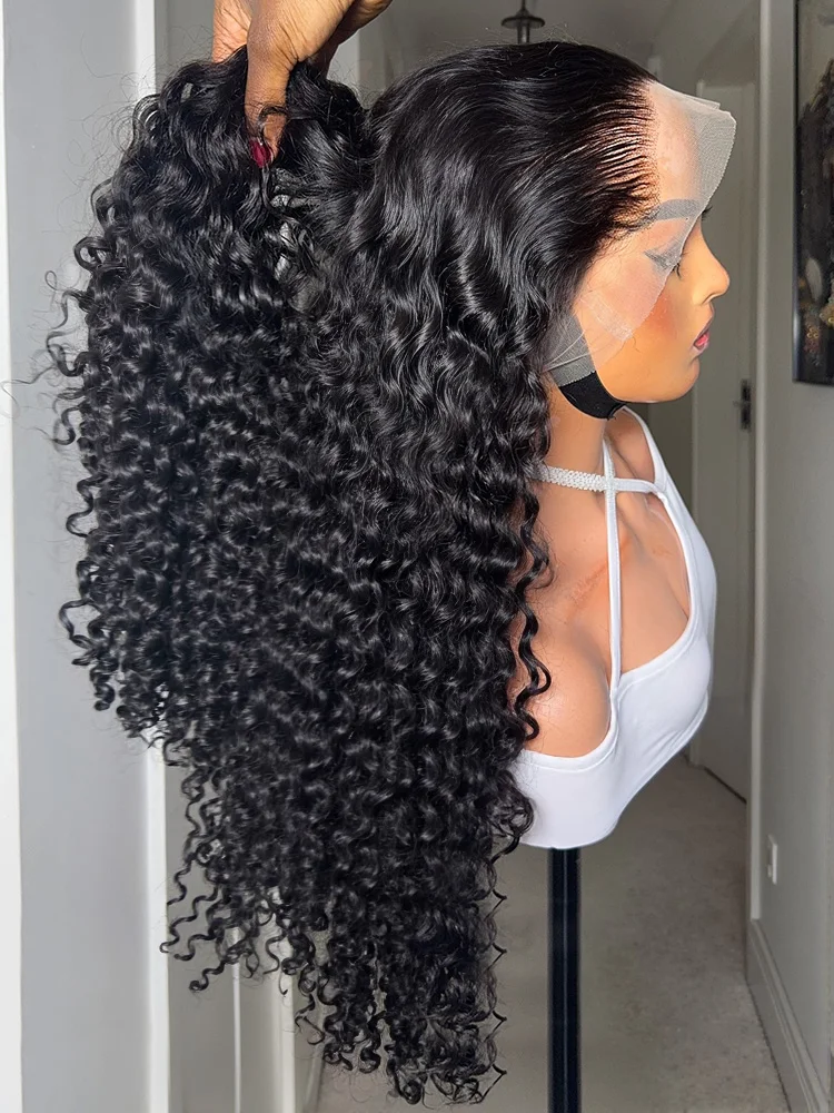 

30 38Inch 13x6 HD Deep Wave Lace Frontal Wig 200 Density Water Wave Curly Human Hair 5x5 Glueless Lace Front Wigs Wear Go