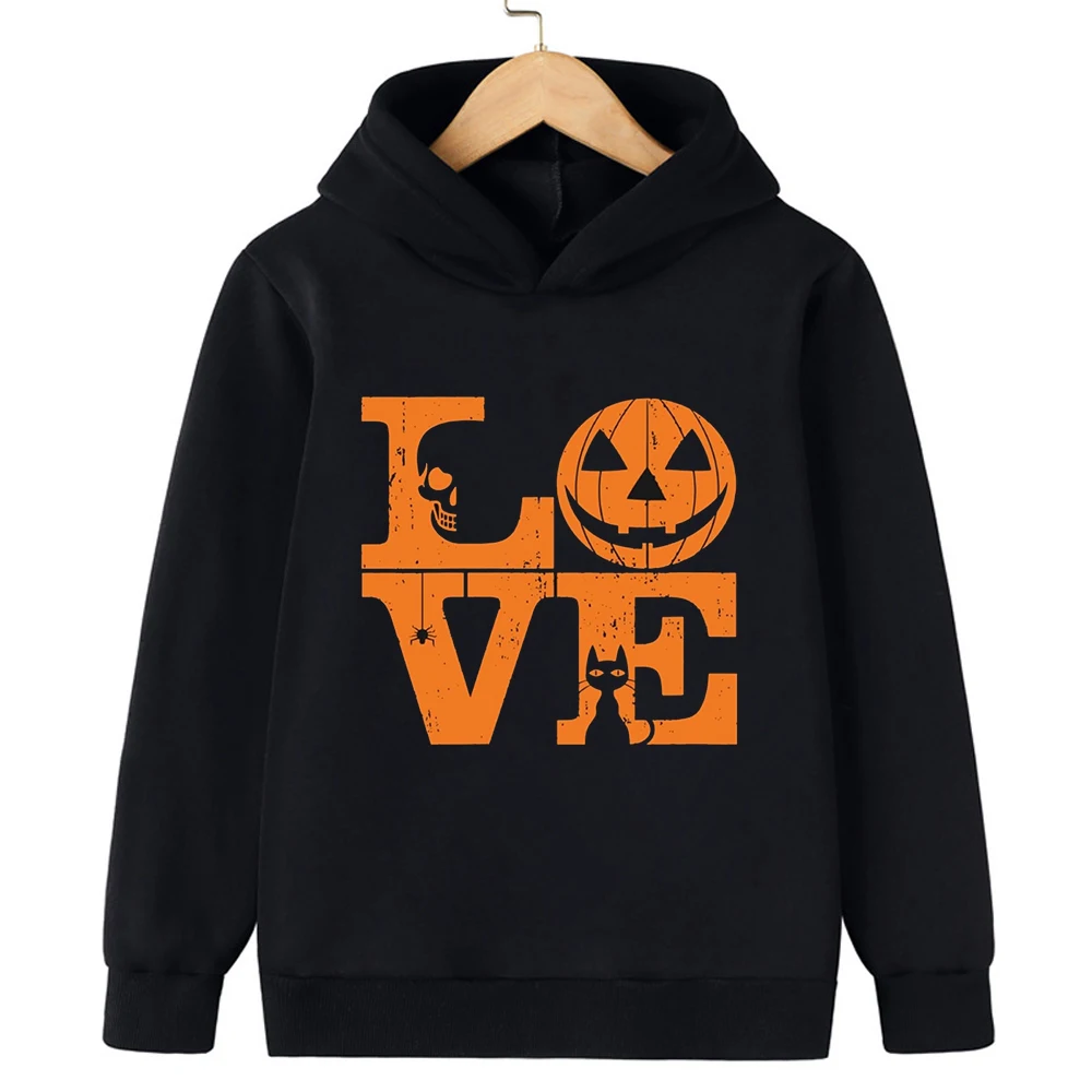 2025 هالوين الشارع الاتجاه الأطفال مقنعين البلوز صبي فتاة الخريف والشتاء اليومية في الهواء الطلق الترفيه الدافئة موضة ملابس رياضية