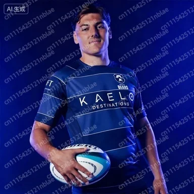 2026 Bristol Bears Blue Stripe Rugby-Trikot KAELO DESTINATIONS Sponsor Rugby-Shirt für Herren, Familie, Kinder, T-Shirts, modisch, schnell trocknend – Detail 1
