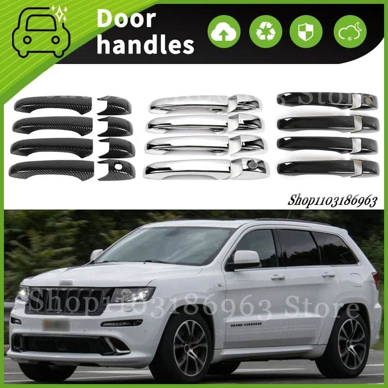 

For Jeep Grand Cheroke 2011-2020 Gloss Black Chrome Car Door Handle Cover Trim Styling Accessories Car Stickers Auto Accessories