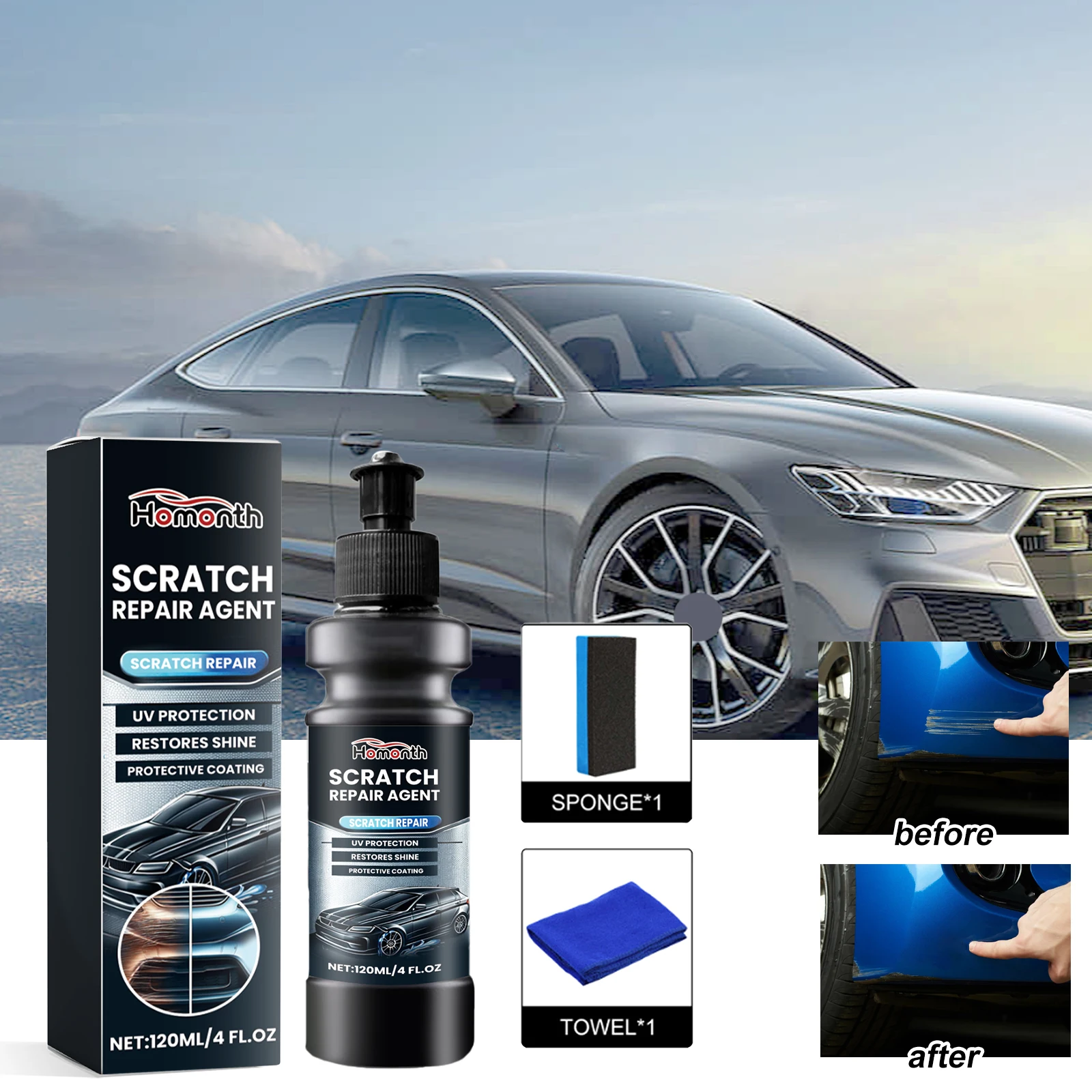 

Hot Selling Homonth Refurbishment Polishing Scratching Removal Cleaning Repairing Car Paint Cleaning and Scratching Agent