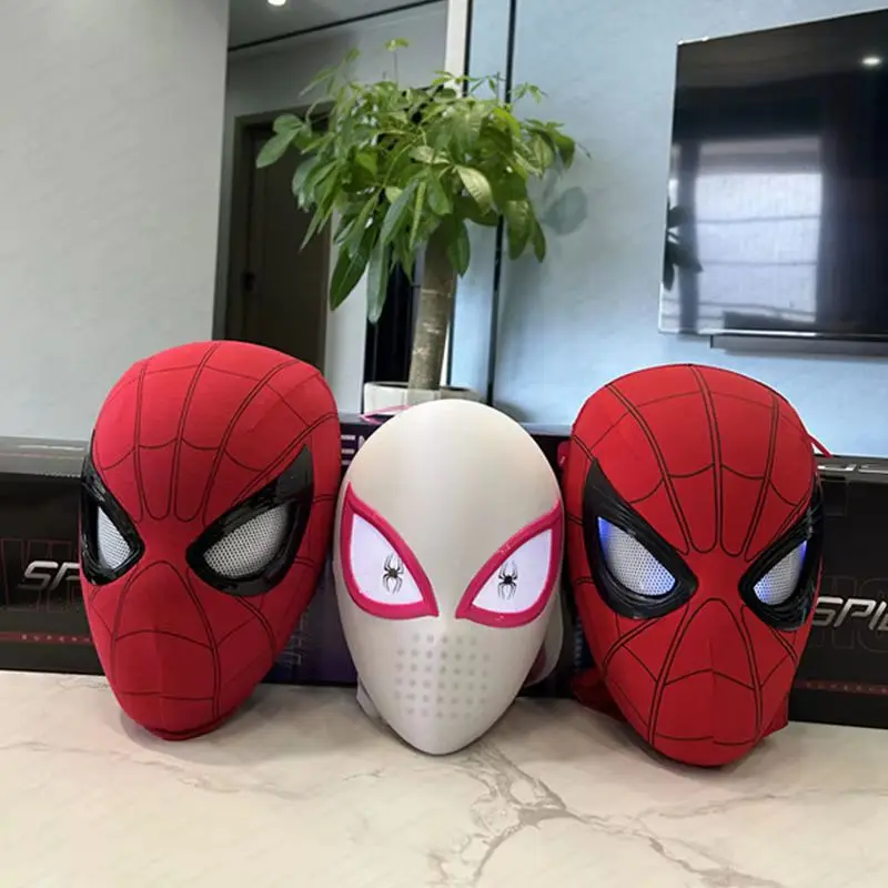 In Stock Miles Spider-Man 1:1 Scale Electronic Mask With Moving Glowing Eyes Ring Control Cosplay Toy Gift For Boys Gift image 6