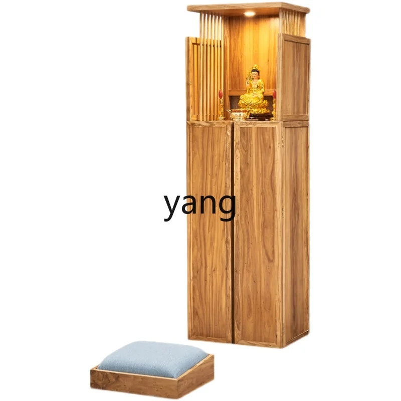 

Yjq Simple Buddha Niche Altar Solid Wood with Door Guanyin Cabinet God of Wealth New Chinese Style