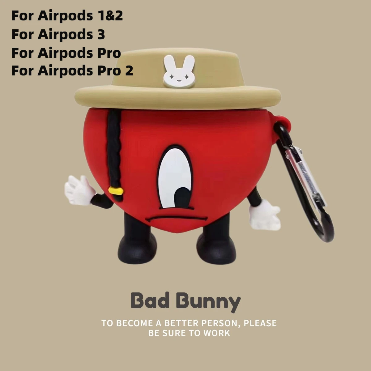 Hot Sale Cartoon Bad Bunny Airpods pro 2 Case For Airpods 3 Pro 1 2 Wireless Bluetooth Earphone Protect Cover