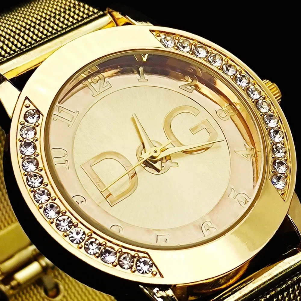 2025Hot Verkauf Europäischen Mode Uhr Frauen Luxus Marke DQG Quarzuhr Reloj Mujer Casual Edelstahl Damen Uhr
