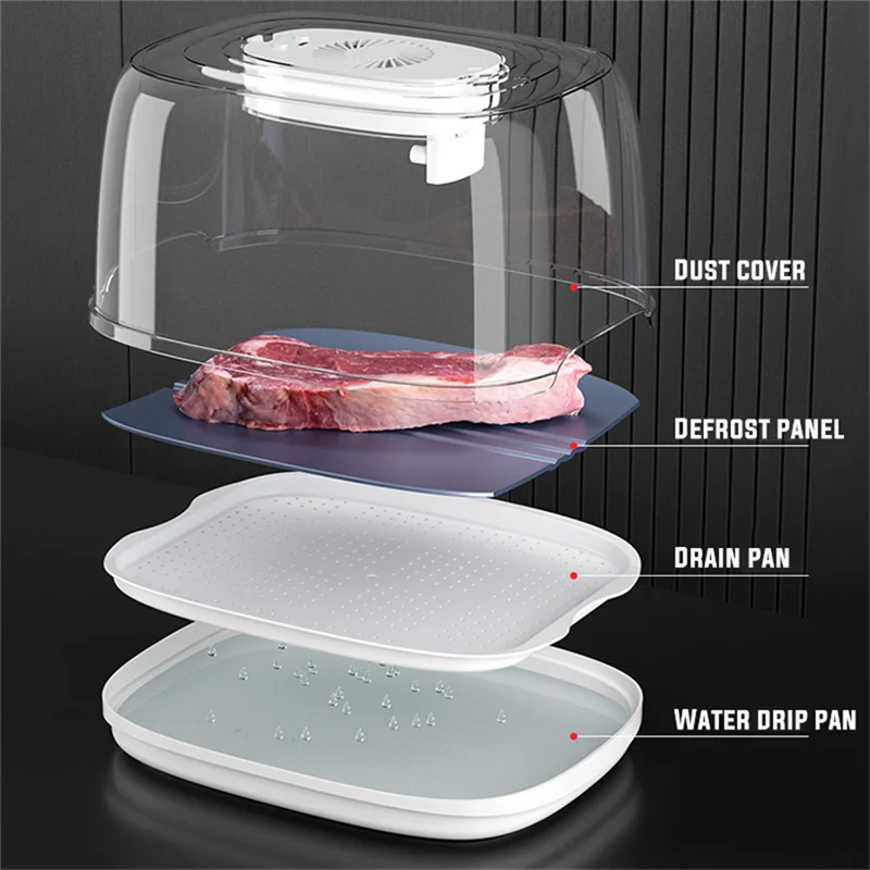 Kitchen Quick Thaw Machine Food Grade Aluminum Meat Steak Rapid Preservation And Defrosting Tray Household Ice Melting Artifact