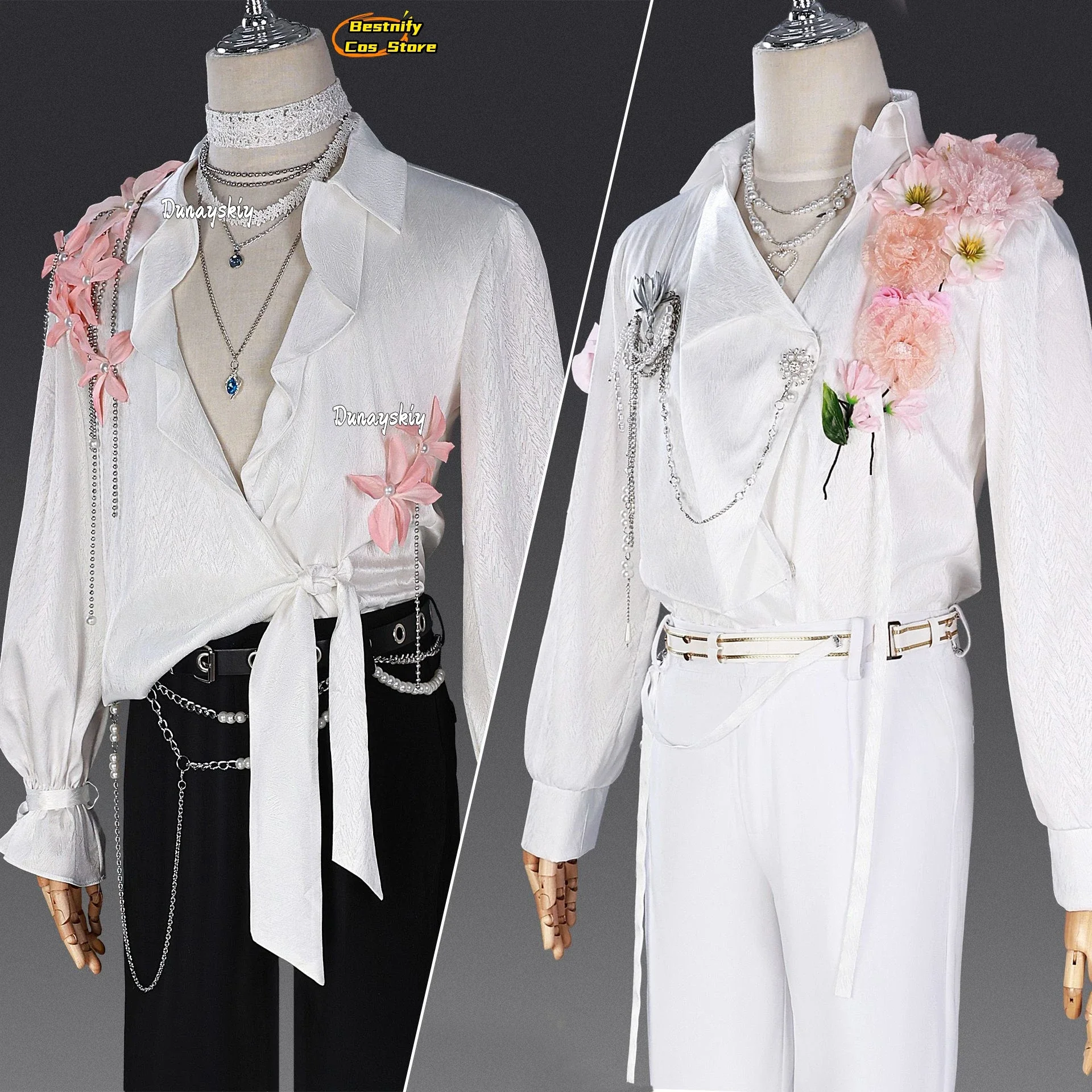 CosplayGame Love and Deepspace Zayne/Xavier/Zayne/Sylus Cosplay Costume Flower Shirt Unisex Outfit Anime Party Role-play Loose T