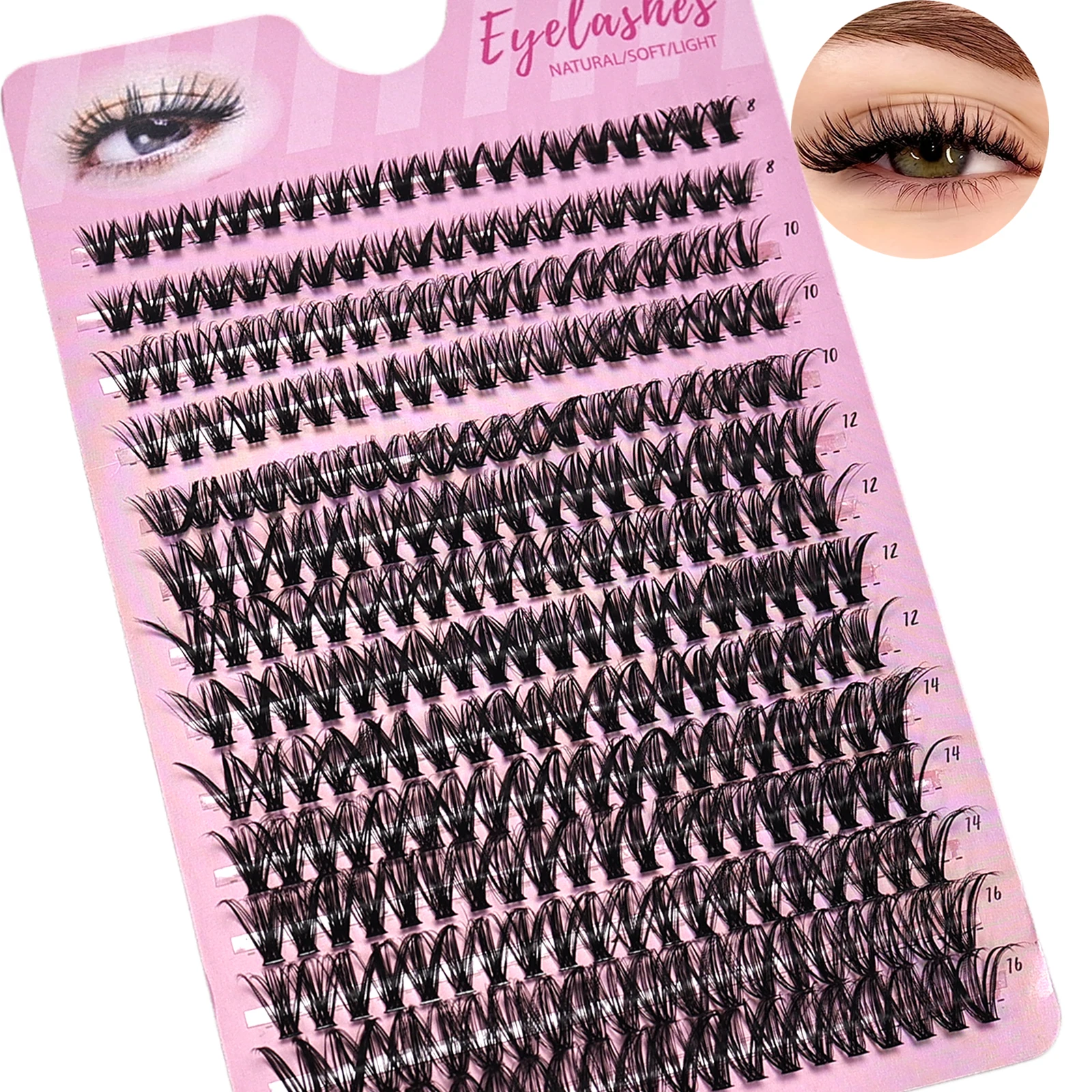280 Stück 40D Einzelwimpern-Cluster, DIY flauschige Volumen-Wimpernverlängerung, wiederverwendbare künstliche Wimpern für Beauty-Make-up