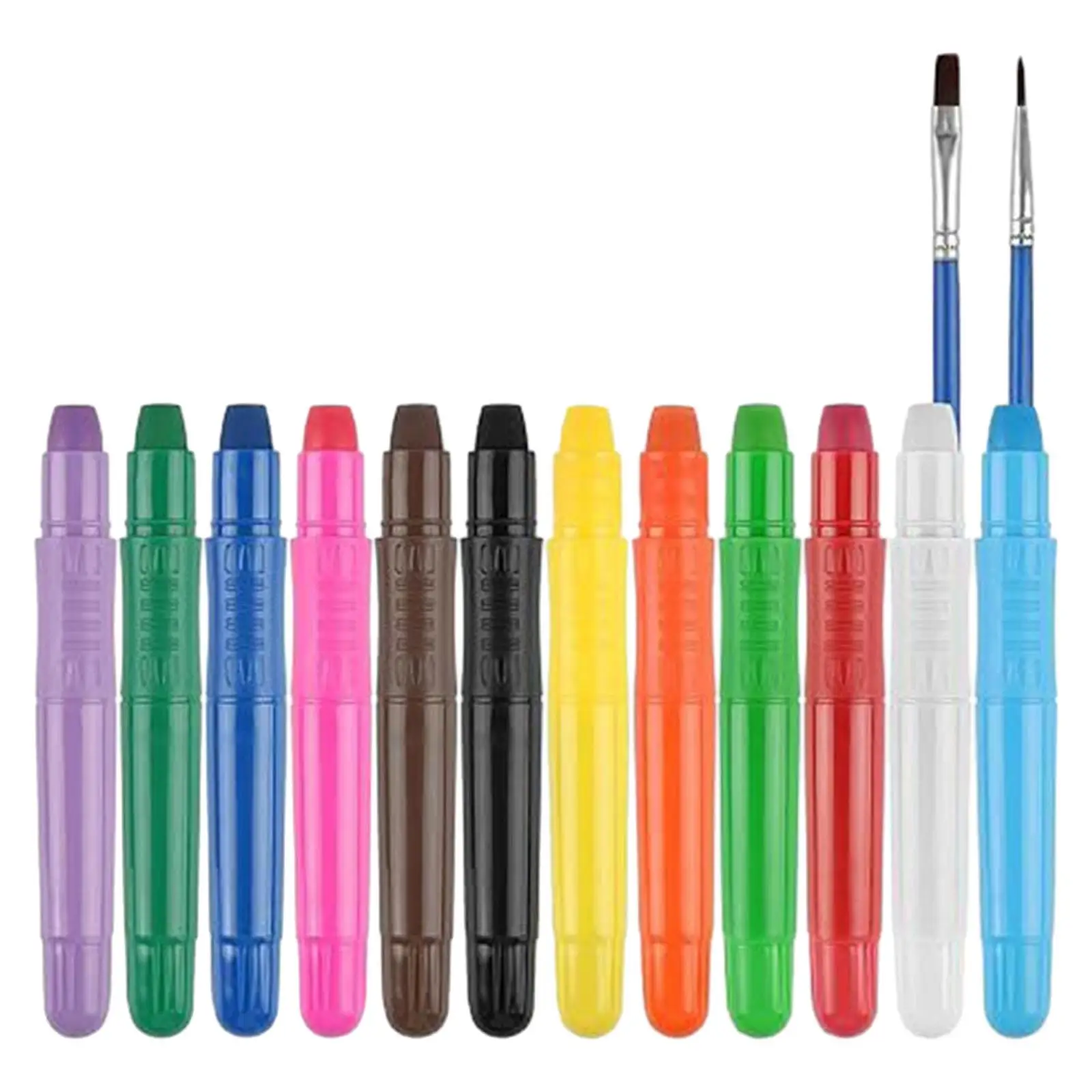

Face Paint Crayons Washable with 2 Brushes Portable Twistable Face Paint Sticks