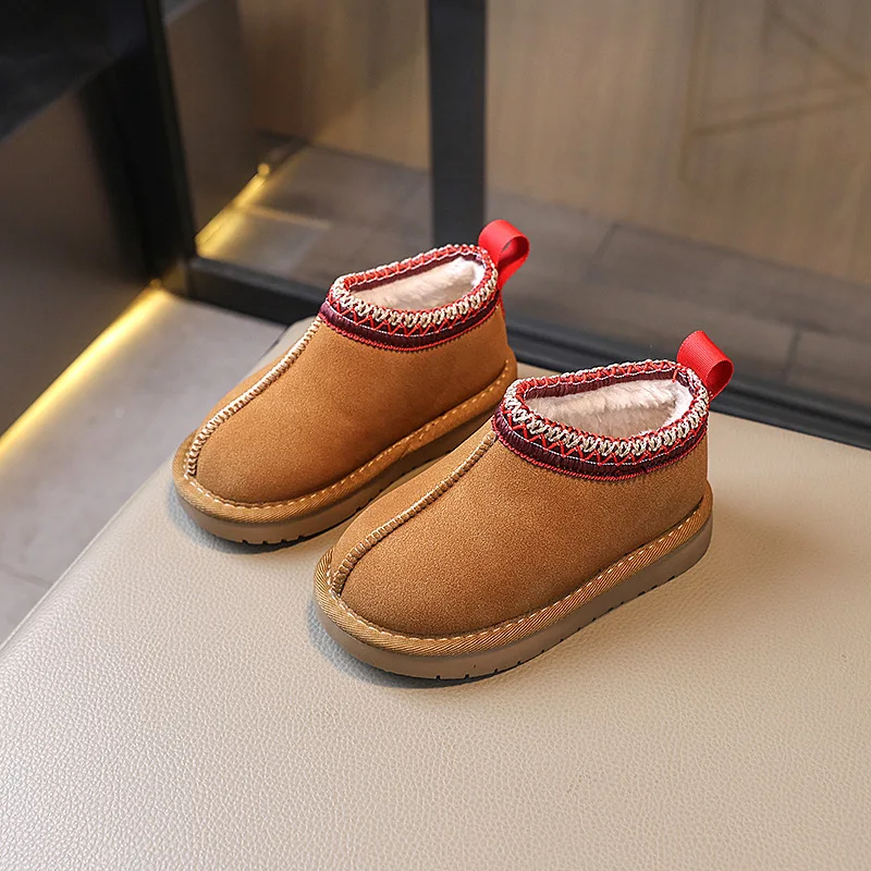 2025 Winter Kids Suede Snow Boots Toddler Fur Slippers Baby Shoes Ultra Girls Boy Low-top Warm Boot view 6
