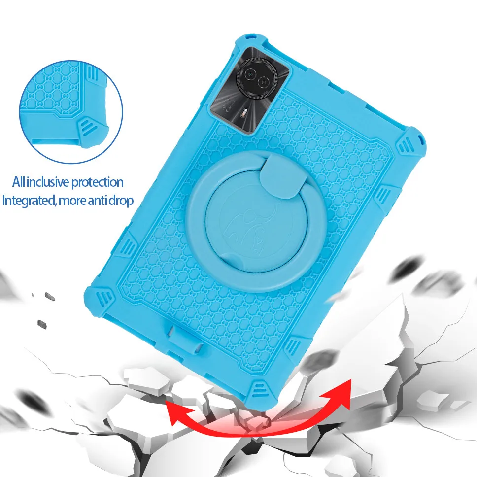 360 Rotating Soft Silicone Case For Huawei MatePad SE 11 2024 Full Body Protection Shockproof Kickstand Tablet Cover