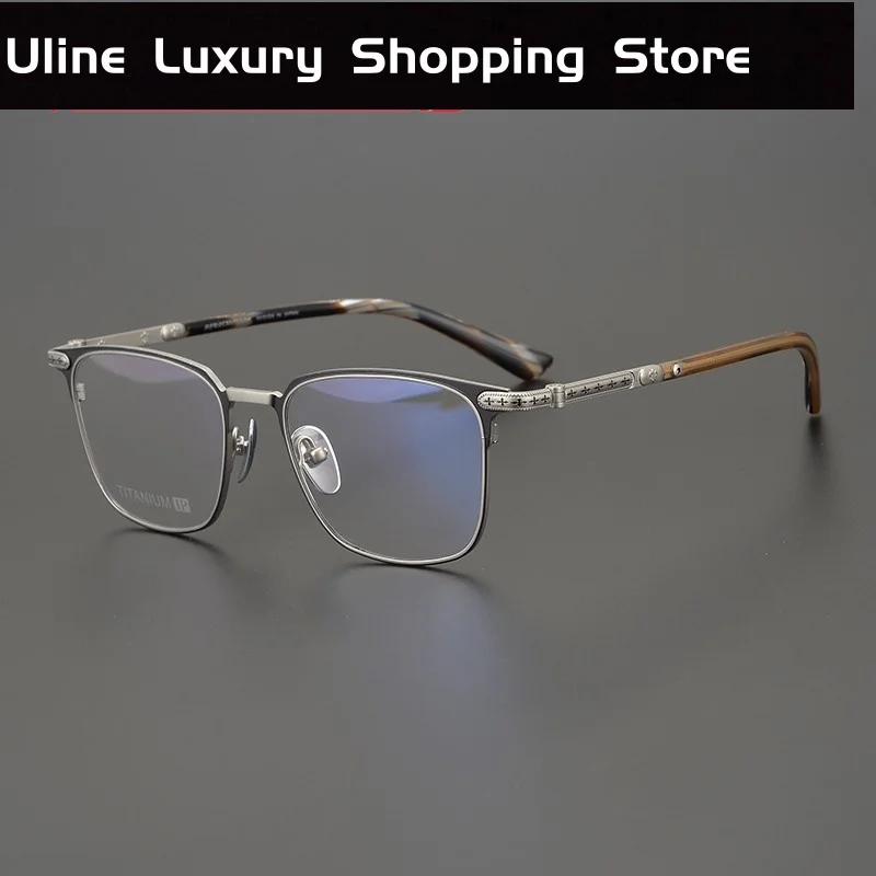 ผู้ชายแว่นตา Retro Designer แบรนด์หรูแฟชั่นผู้หญิงสายตาสั้นอ่านแว่นตาไทเทเนียมกรอบแว่นตา
