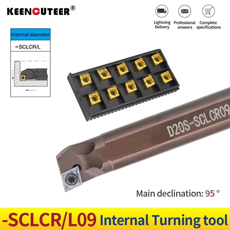 Sclcr D16s-sclcr09 D20t-sclcr09 D32u-sclcr09 Mola de Aço Titular Ferramenta Torneamento Interno Ccmt09 Inserções Carboneto Torno Ferramenta Corte
