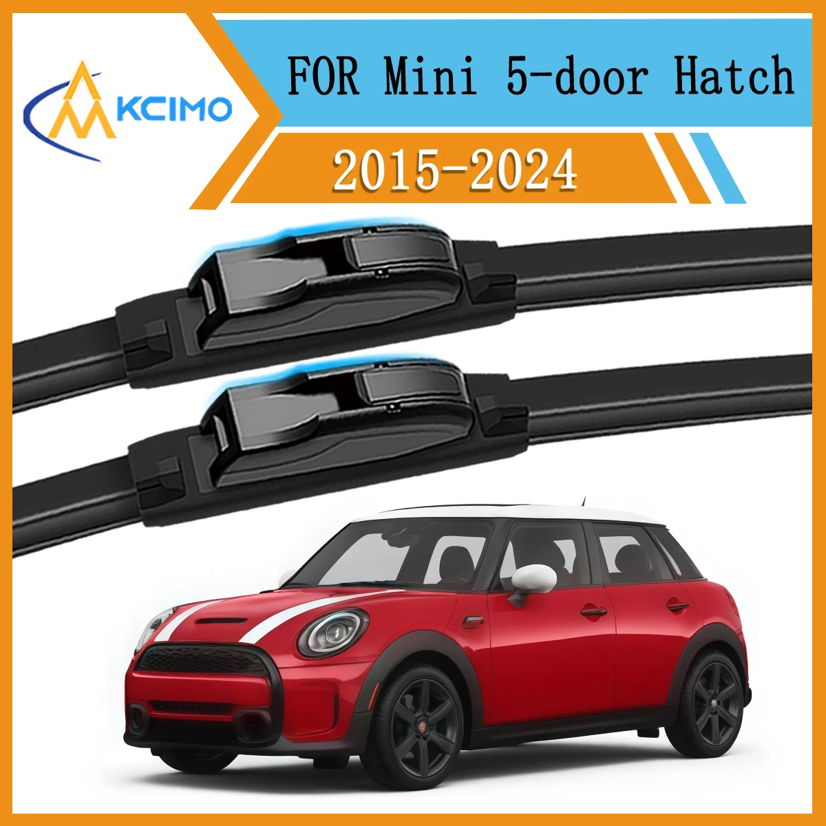 

2 Pack Front Windshield Wiper Blades For Mini 5-door Hatch Mk III F55 2015-2024 Easy Click Installation All-Season Beam Wipers