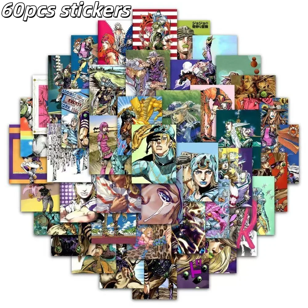 JoJo SBR Steel Ball Run Stickers Johnny Joestar Gyro Zeppeli DIY Decals for Laptop Water Bottle Halloween Gift Fans Collection