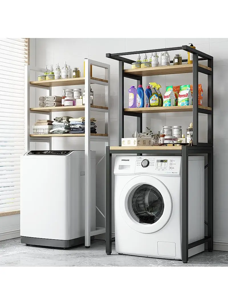 metal-laundry-basket-storage-rack-stand-for-balcony-bathroom-washer-under-sink-rolling-cover-toilet-upper-storage-cabinet