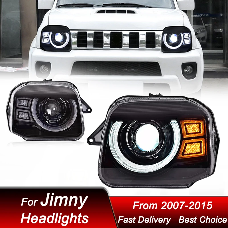 Car Headlights For Suzuki Jimny 2007-2015 Rang Rover style LED Auto Head lamp Assembly Upgrade Projector Lens Accessories Kit