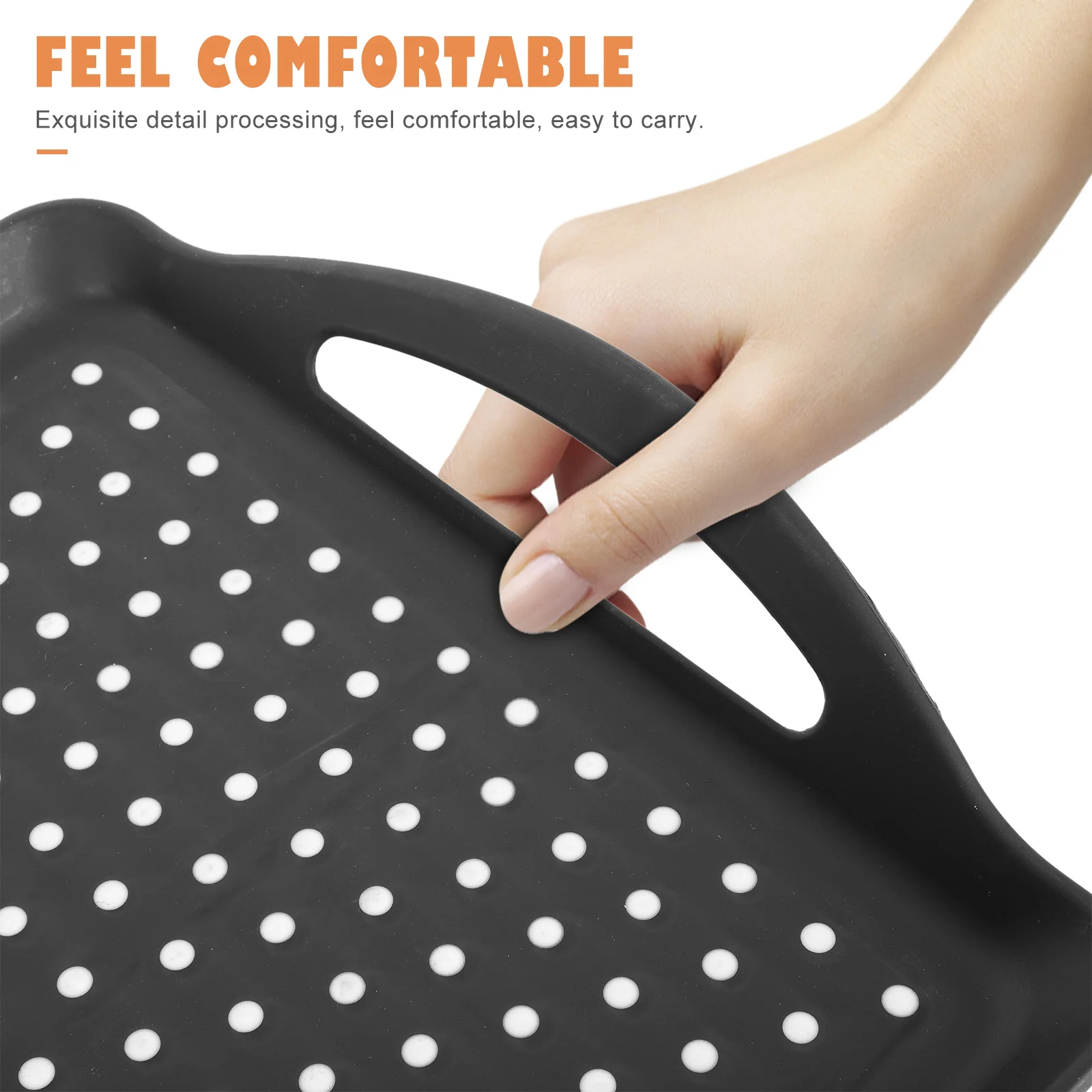 

1Pcs Practical Rectangular Polka Dot Anti-Skid Tray for Hotel Home Use Rectangular Serving Tray Cake Serving Plate