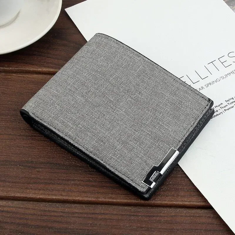 

2023 Short Slim Wallet Wallet Credit Card Bi-fold Canvas Wallet Men Wallet Coin Purse