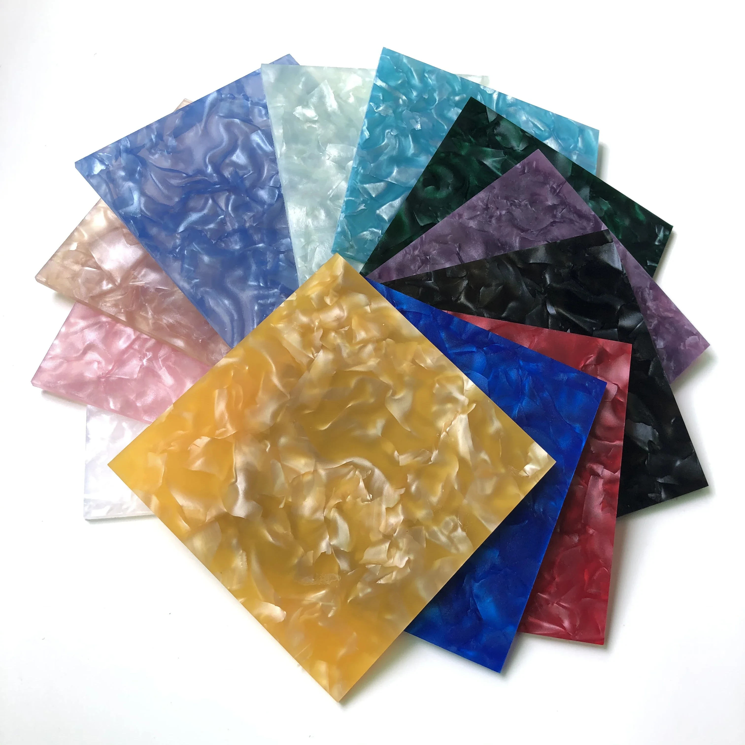 Pearlescent Mineral Crystal PMMA Acrylic Panel, 3.0mm Thickness, 12 Color Options for DIY Ornament Projects