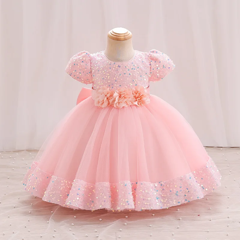 Sequin Baby Princess Party Dresses for Birthday Kids Wedding Pageant Prom Gowns Children\'s Formal Quinceanera Holiday 1-6 Years