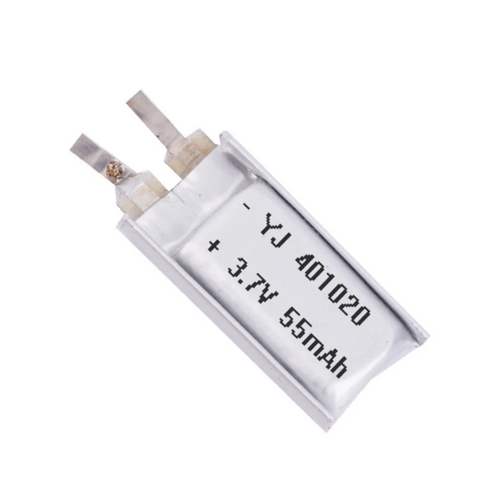 3.7 فولت 55 مللي أمبير بطارية ليثيوم ليبو بوليمر قابلة للشحن 401020 لسماعة رأس بخاصية البلوتوث ، أداة التجميل ، عصا السيلفي ، الرش ، إلخ