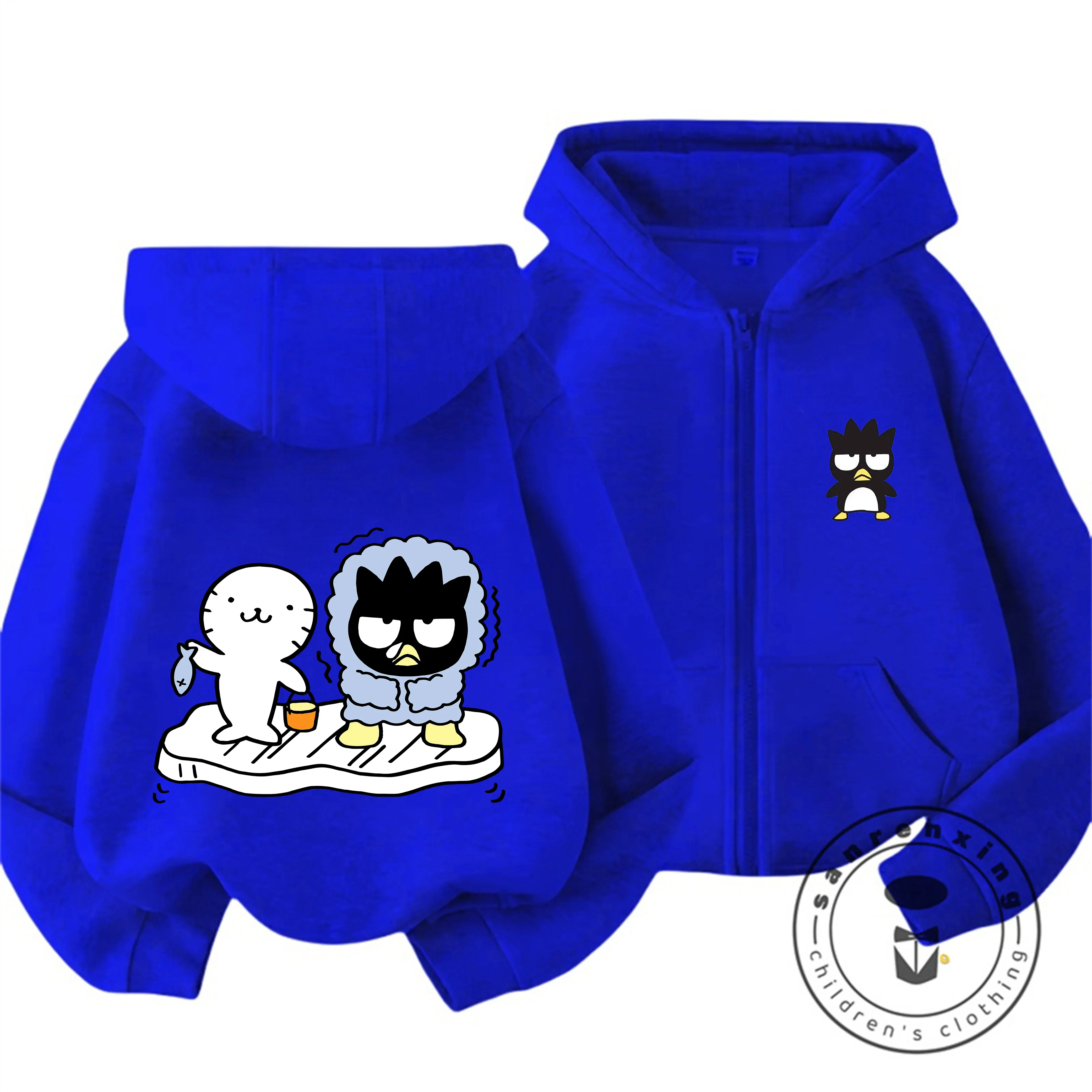 

Толстовка на молнии с героями мультфильмов для мальчиков и девочек BADBADTZ-MARU, милая модная осенне-зимняя детская куртка с капюшоном для детей от 3 до 14 лет