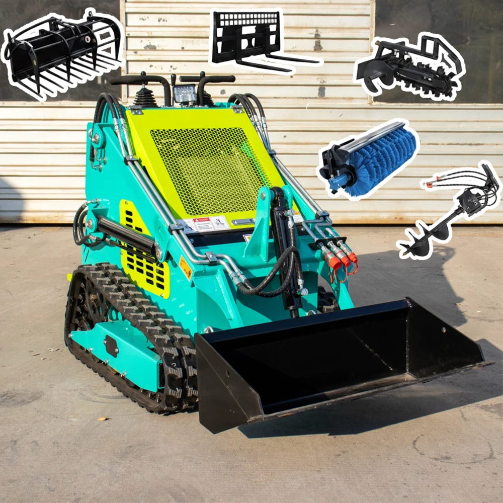 China Micro Skid Steer Loader Hydraulic Small Mini Skid Steer Loader For Sale With Bucket Attachment