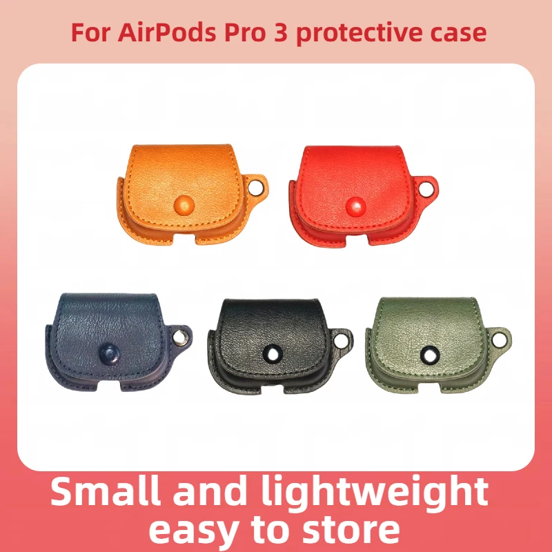 

Protective Case For AirPods Pro 3 Apple Bluetooth Headphones - Solid - Color Retro Leather Case Travel Style