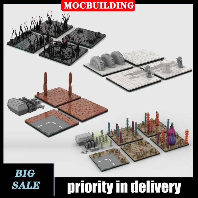 MOC Space Wars Playset Model Building Block  Set Assembly DIY Collection Series Boy Toy Gifts