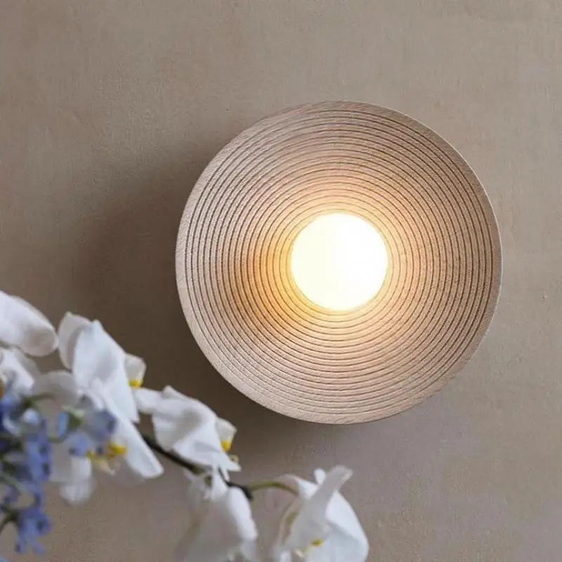 

Round Japanese style LED Wall Lamp indoor lighting Homestay Bar salon deco G4 LED mirror wall sconce Living Room wall fixtures