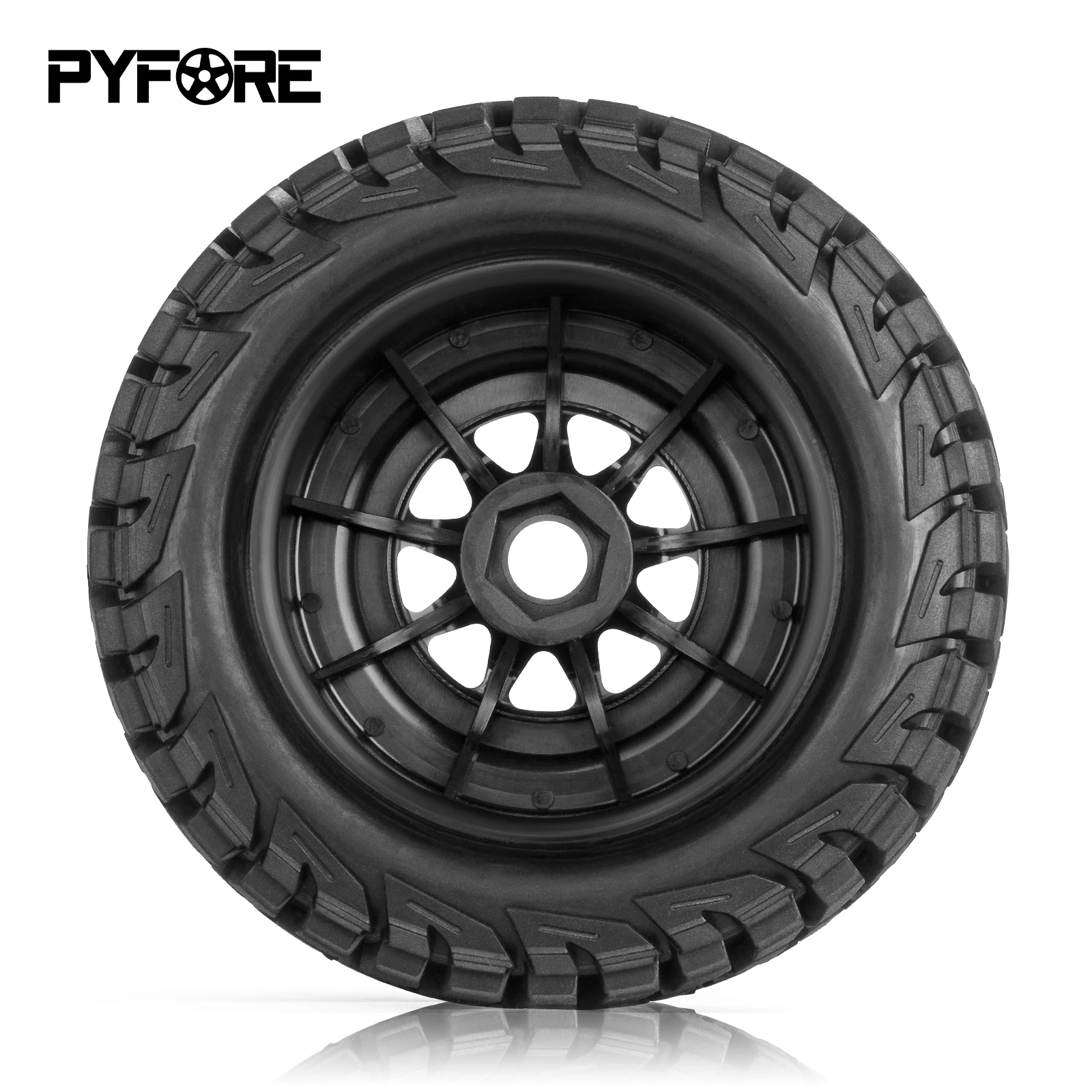 PYFORE 4PCS Off-road Tires 136X56mm Adapter 17mm for MOJAVE YK4072 YK4073 1/7 RC Model Car Desert Truck Accessories Tire 336184