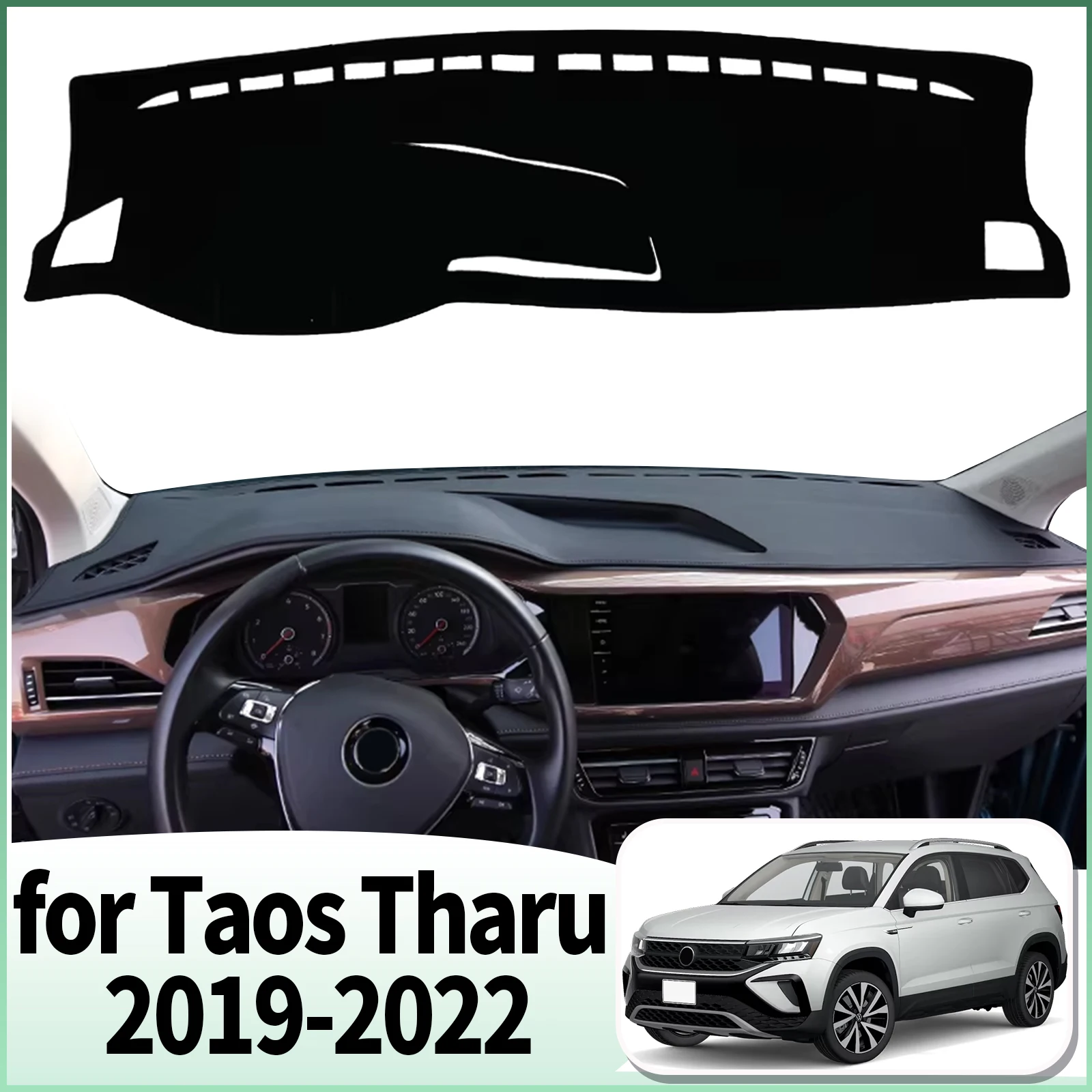

for Volkswagen VW Taos Tharu 2022-2019 Dashmat Dashboard Cover Pad Accessories DashMat Sunshade Protective Carpet Car Leather