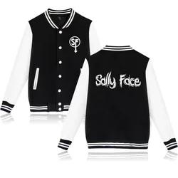 Gra Sally Face Varsity kurtka bejsbolowa bomberka mężczyźni kobiety Hip Hop kurtki Harajuku chłopcy dziewczęta pojedyncze piersi luźne płaszcze