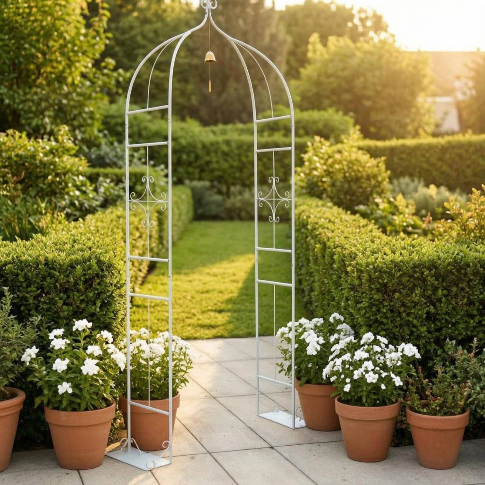 Freestanding Arch Trellis Round Tubing Metal Garden Arch Iron Wire Trellis Tall Decorative