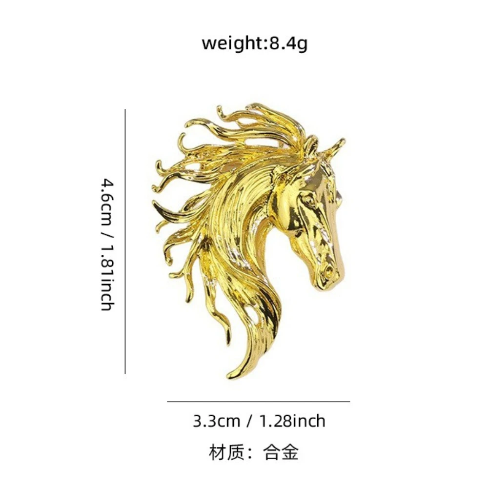 خمر الحصان رئيس بروش دبوس الحيوان دعوى قميص طوق دبابيس للنساء والرجال مجوهرات الأزياء شارة اكسسوارات الهدايا