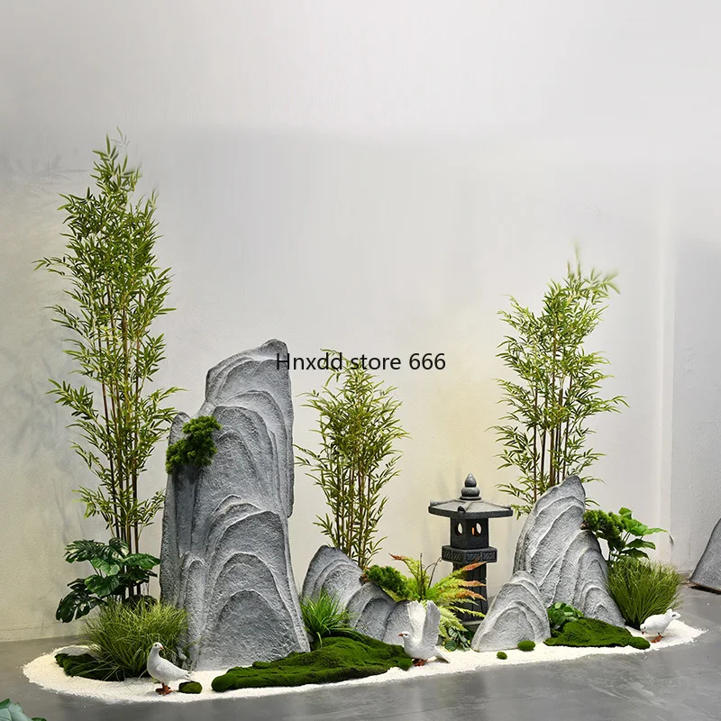 Interior decoration Dry landscape window Plant landscape Stair ornament