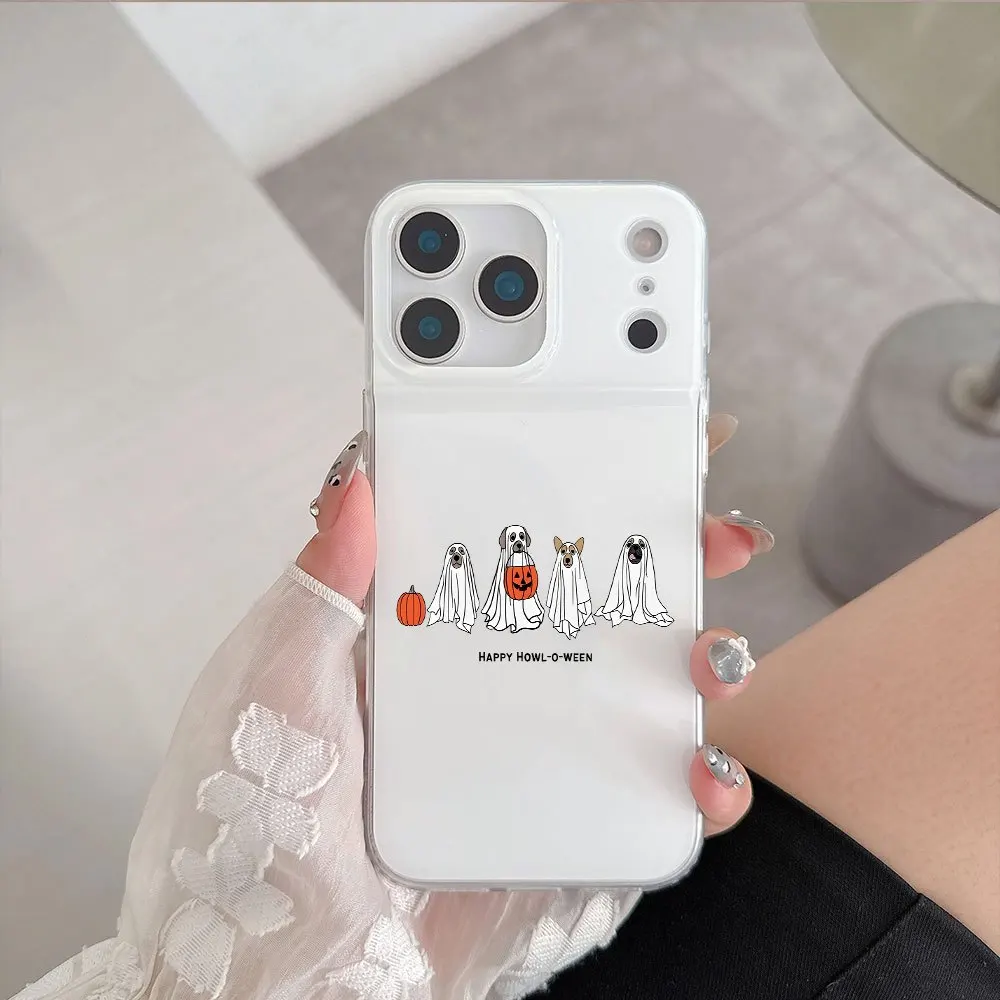 Phone Case For Samsung Galaxy S26 S24 Plus S25 S23 Ultra A55 A57 A56 A36 A37 A07 A17 A27 Cute Halloween Ghost Dog Pumpkin Cover