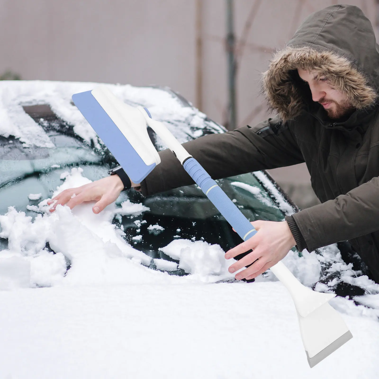Snow Brush With Squeegee For Car Windshield Cleaning Winter Essential Telescoping Ice Scraper Cars Suvs Trucks