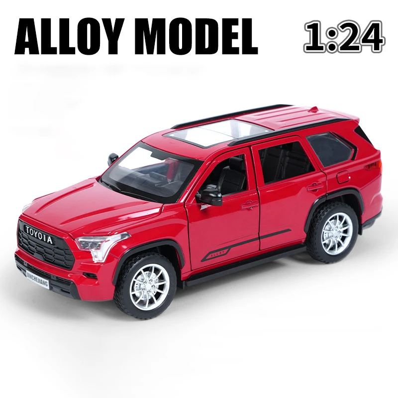 1:24 Toyota Sequoia SUV Spray Function Alloy Model Car Toy Diecasts Metal Casting Sound and Light Car Toys Vehicle