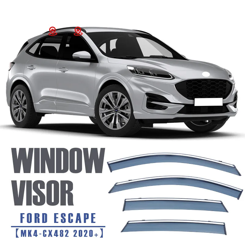 

For FORD ESCAPE 2001-2020 Car Window Visor Awning Shelters Windshield Side Window Rain Sun Shade Auto Accessories