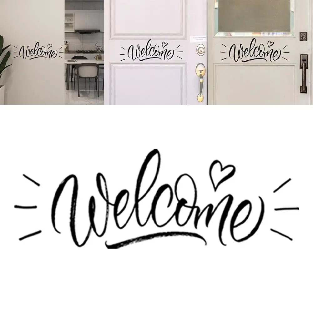 DIY Application Vinyl Letters Sticker Welcome Front Door Decal for Entryway Decor Matte Effect and Retains Removability