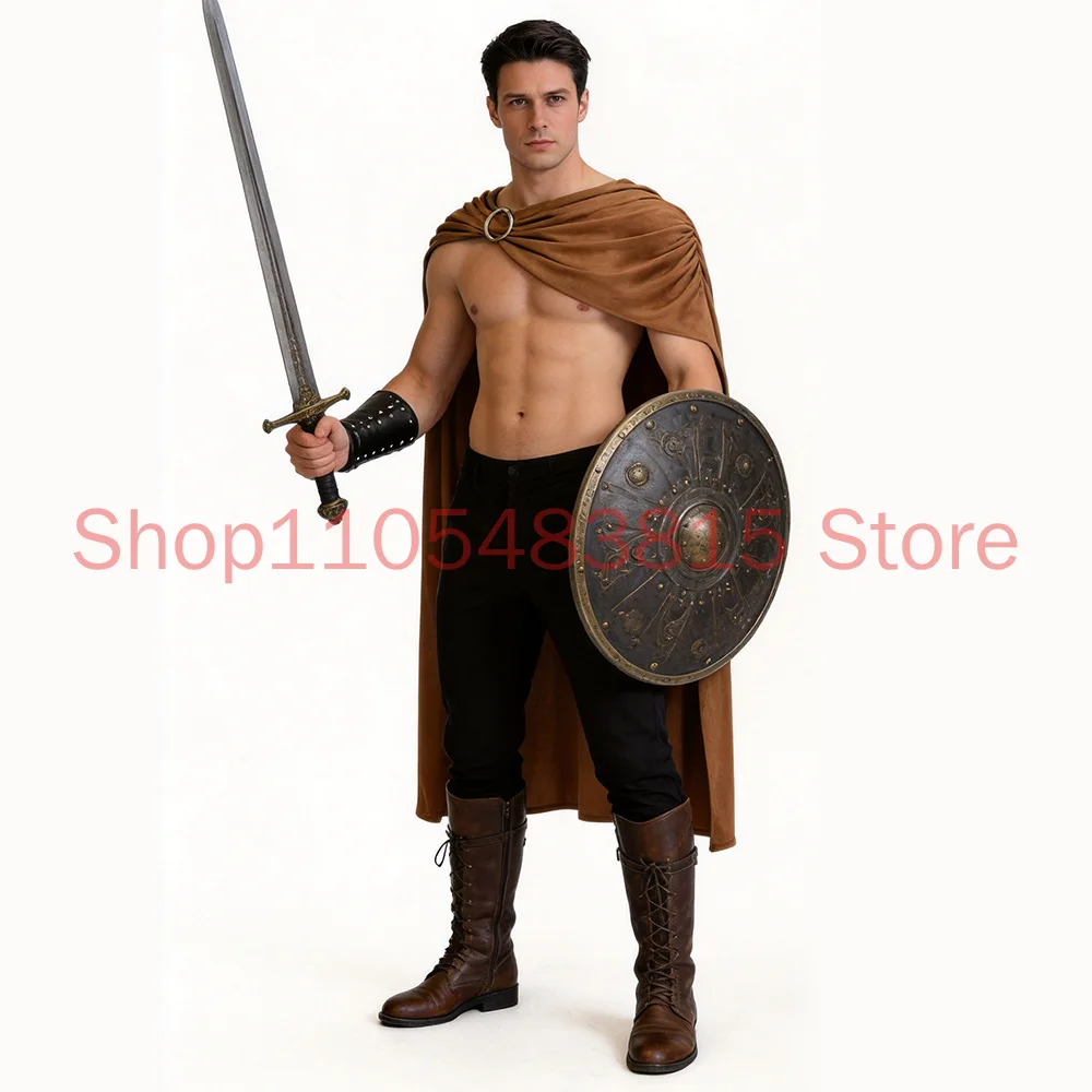 Disfraz de Capa de Guerrero Partano para Hombres y Mujeres, Capa de Soldado Romano Medieval, Gladiador, para Fiestas de Disfraces Históricos de Halloween