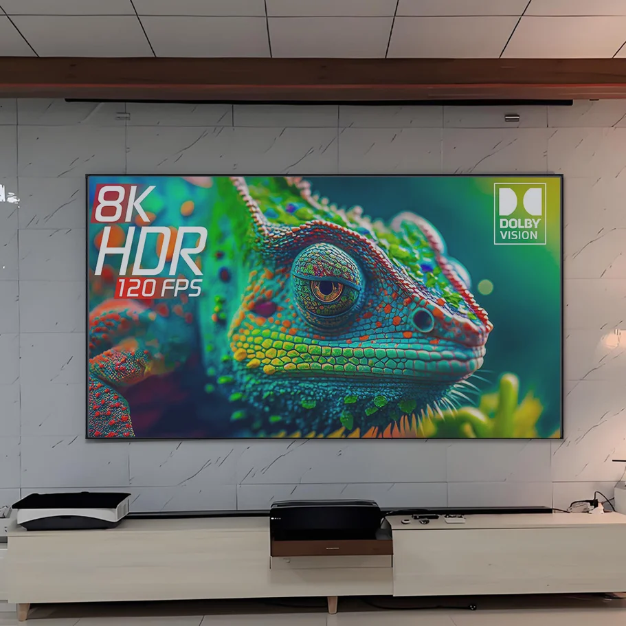 

120 inch 4K Ultra HD 16:9 ALR CLR UST Ambient Light Rejecting Fixed Frame Projector Screen for Ultra-Short Throw Projectors