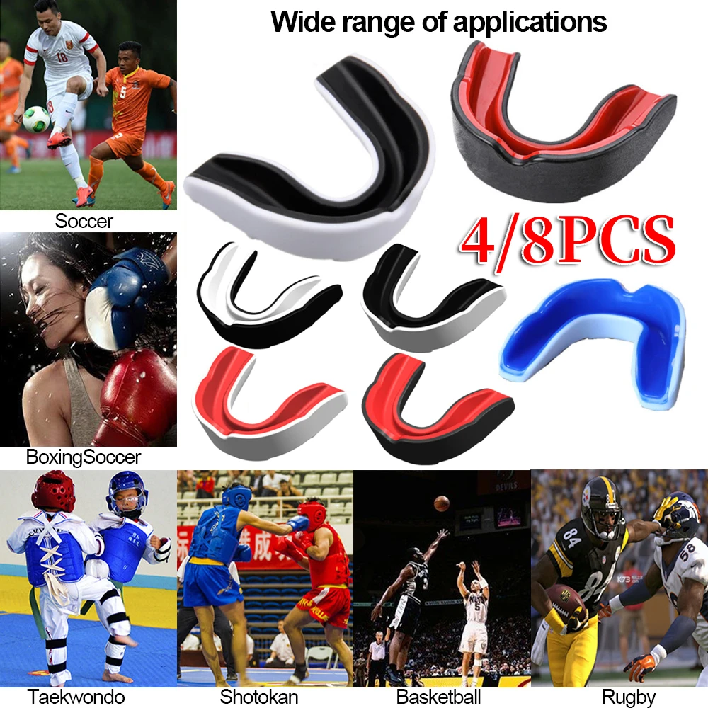 4/8 قطعة الملاكمة اللثة درع حامي الفم واقي الفم سليم صالح لكرة القدم المصارعة الهوكي لاكروس القتالية الرياضة الملاكمة واقي الفم #3