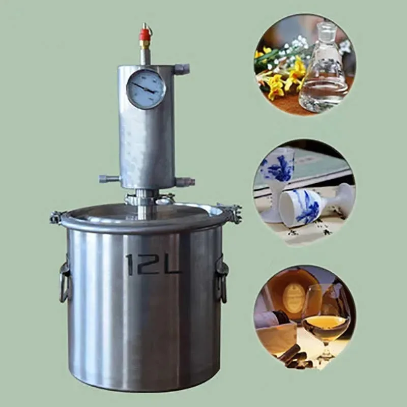 12/20L Household Small Wine Steamer Wine Maker Brandy Machine Roasting Wine Distiller Liquor Equipment Pure Dew Machine 1PC