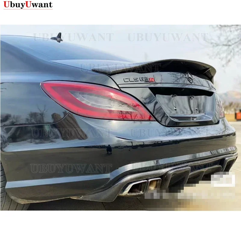 W218 Carbon Fiber Rear Trunk Boot Spoiler For 2012 - 2018 CLS Class CLS350 CLS400 CLS450 CLS500 CLS63 Sedan Fitment Guaranteed