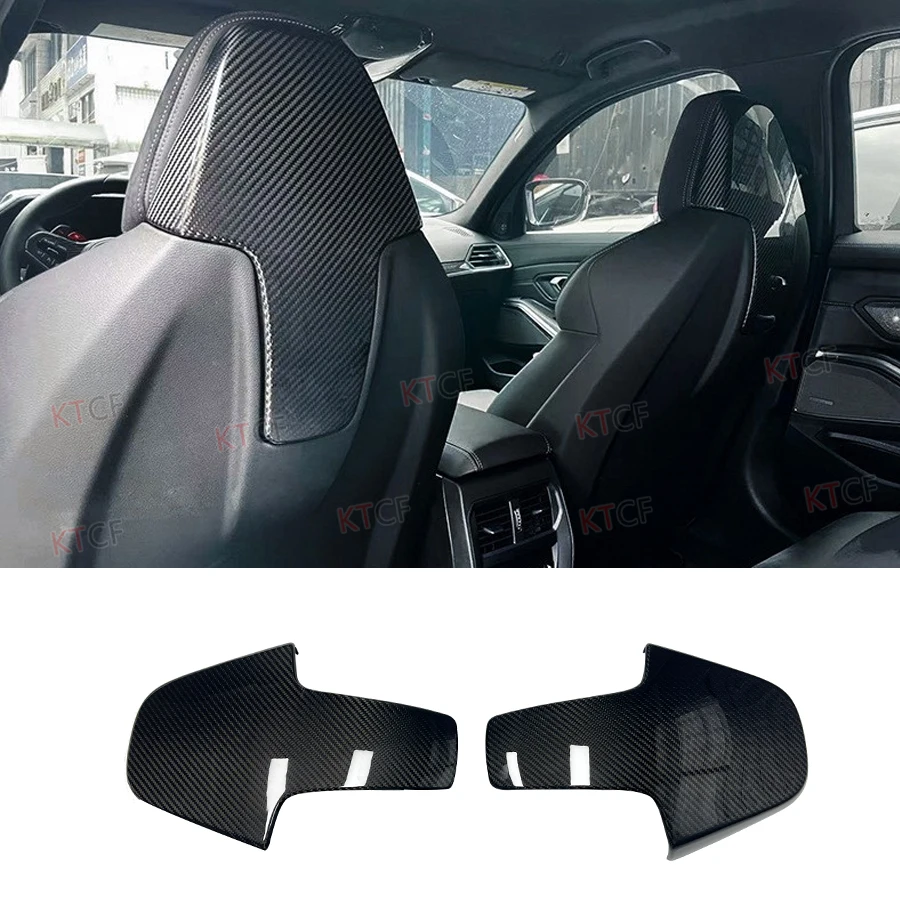 Real Carbon Fiber Car Inner Seat Back Covers Trims For BMW G80 M3 F91 F92 F93 M8 F97 X3M F98 X4M 2020+ Back Seat Shell Trim