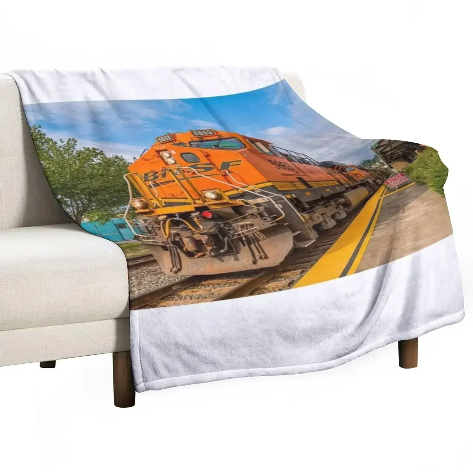 

BNSF Locomotive Throw Blanket anime Cute Plaid Vintage Blankets