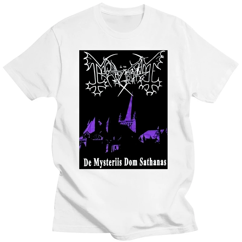 Mayhem Mens T-Shirt - De Mysterious Dom Sathanas Album Cover Image